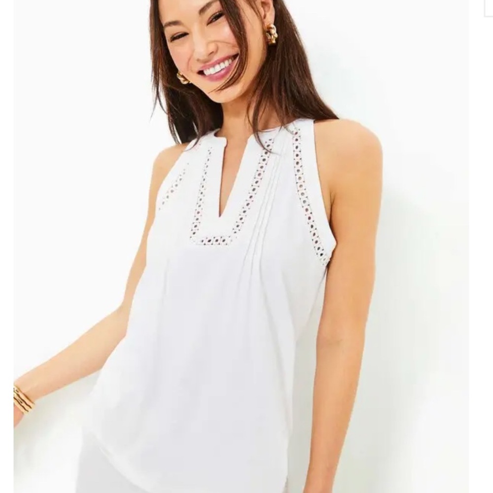 Lilly Pulitzer white knit top size medium